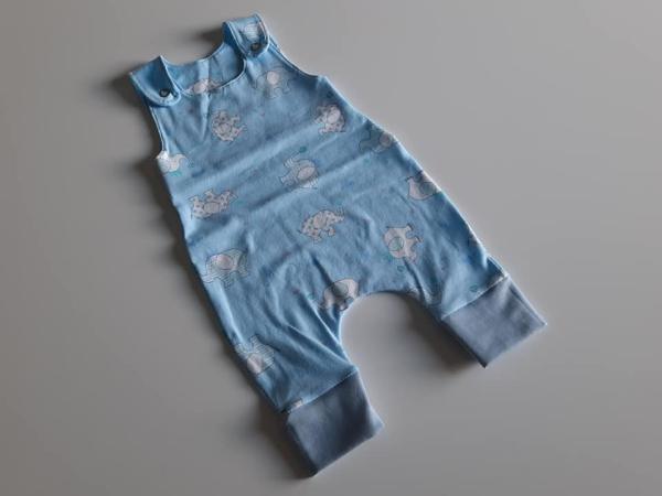 Strampler Elefanten Hellblau 3